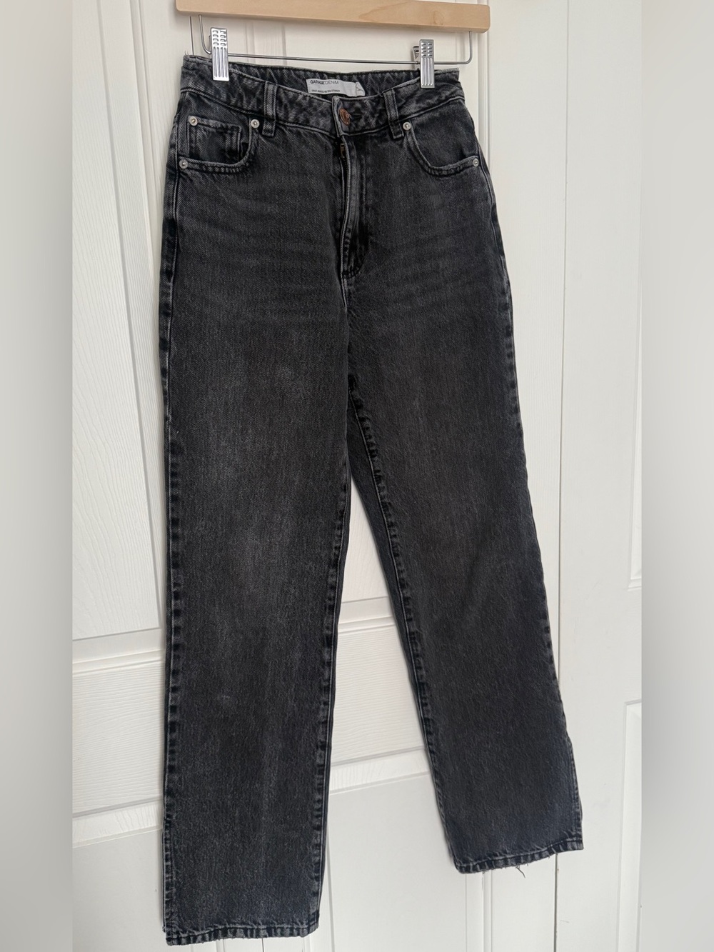 Garage Black Washed Straight-Leg Jeans - Picture 2 of 6